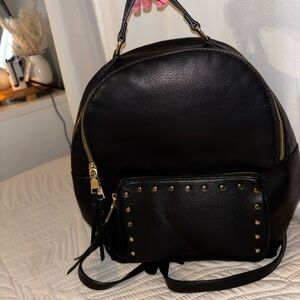 Black Leather Backpack